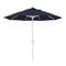 California Umbrella 9' Round Aluminum Market Umbrella, Crank Lift, Collar Tilt, White Pole, Sunbrella Pacific Blue