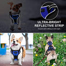 Petacc Dog Harness No-Pull Pet Harness Adjustable Outdoor Pet Reflective Vest Dog Walking Harness with Postpositive D-Ring Buckle and Handle for Small Medium Large Dogs