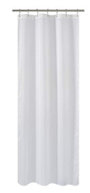 N&Y HOME Caregiver Attendant 36 inches Height Weighted Fabric Shower Curtain Machine Washable,Water Repellent Bathroom Curtains with Grommets, White, 48x36 inch