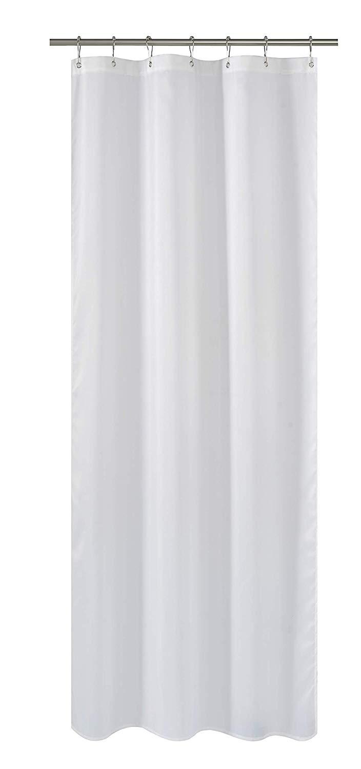 N&Y HOME Fabric Shower Curtain Liner Extra Long Stall Size 54 Width by 80 Length inches, Hotel Quality, Washable, White Bathroom Curtains with Grommets, 54x80