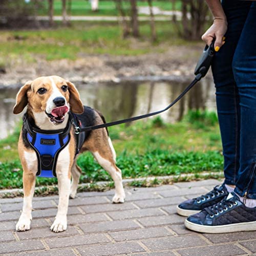 Petacc Dog Harness No-Pull Pet Harness Adjustable Outdoor Pet Reflective Vest Dog Walking Harness with Postpositive D-Ring Buckle and Handle for Small Medium Large Dogs