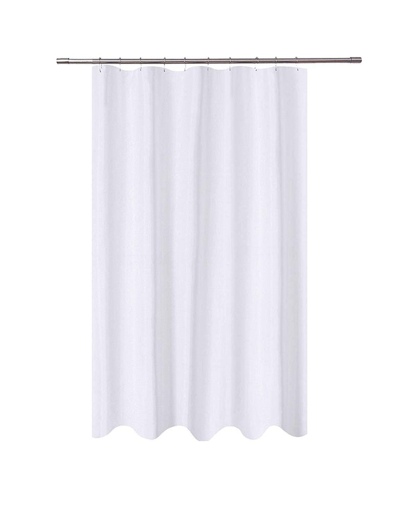 N&Y HOME Caregiver Attendant 36 inches Height Weighted Fabric Shower Curtain Machine Washable,Water Repellent Bathroom Curtains with Grommets, White, 48x36 inch