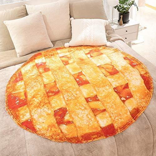 LetsFunny Realistic Food Novelty Blanket, Soft and Cozy Fleece, Perfectly Round Tortilla Throws Blanket (Donut&Coffee, 59 inches)