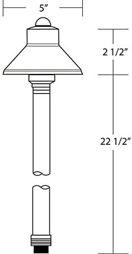 China Hat 12V Black Brass Path Light (7" Shade, 25" Tall) by sunduck