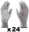 Coyaho Work Gloves (12 pairs) - Non-Slip Mounting Gloves Seamless, Ideal for Repairs, Automotive Industry, Finishing, Car Service, Workshop (10, White)