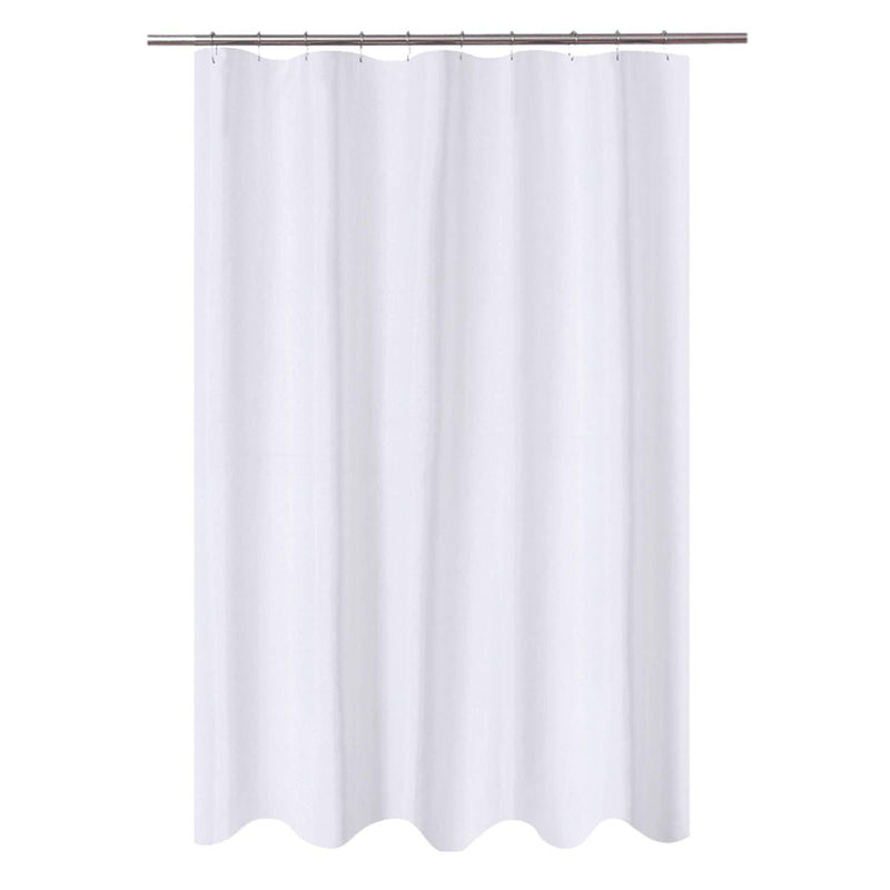 N&Y HOME Caregiver Attendant 36 inches Height Weighted Fabric Shower Curtain Machine Washable,Water Repellent Bathroom Curtains with Grommets, White, 48x36 inch