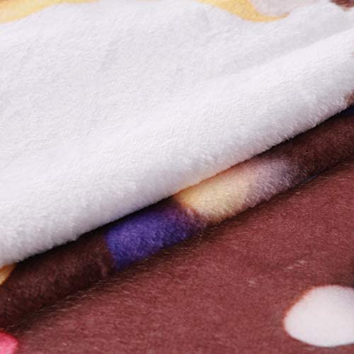 LetsFunny Realistic Food Novelty Blanket, Soft and Cozy Fleece, Perfectly Round Tortilla Throws Blanket (Donut&Coffee, 59 inches)