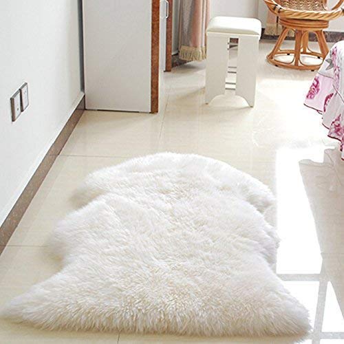 PAGISOFE Soft Faux Sheepskin Fluffy Rugs for Bedroom Kids Room, High Pile Faux Fur Area Rug Bedside Floor Carpet Photography, 3x5 Feet Rectangular Grey