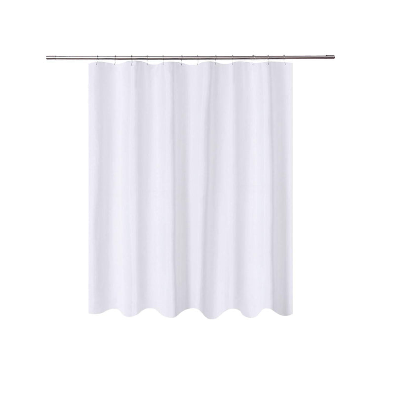 N&Y HOME Caregiver Attendant 36 inches Height Weighted Fabric Shower Curtain Machine Washable,Water Repellent Bathroom Curtains with Grommets, White, 48x36 inch